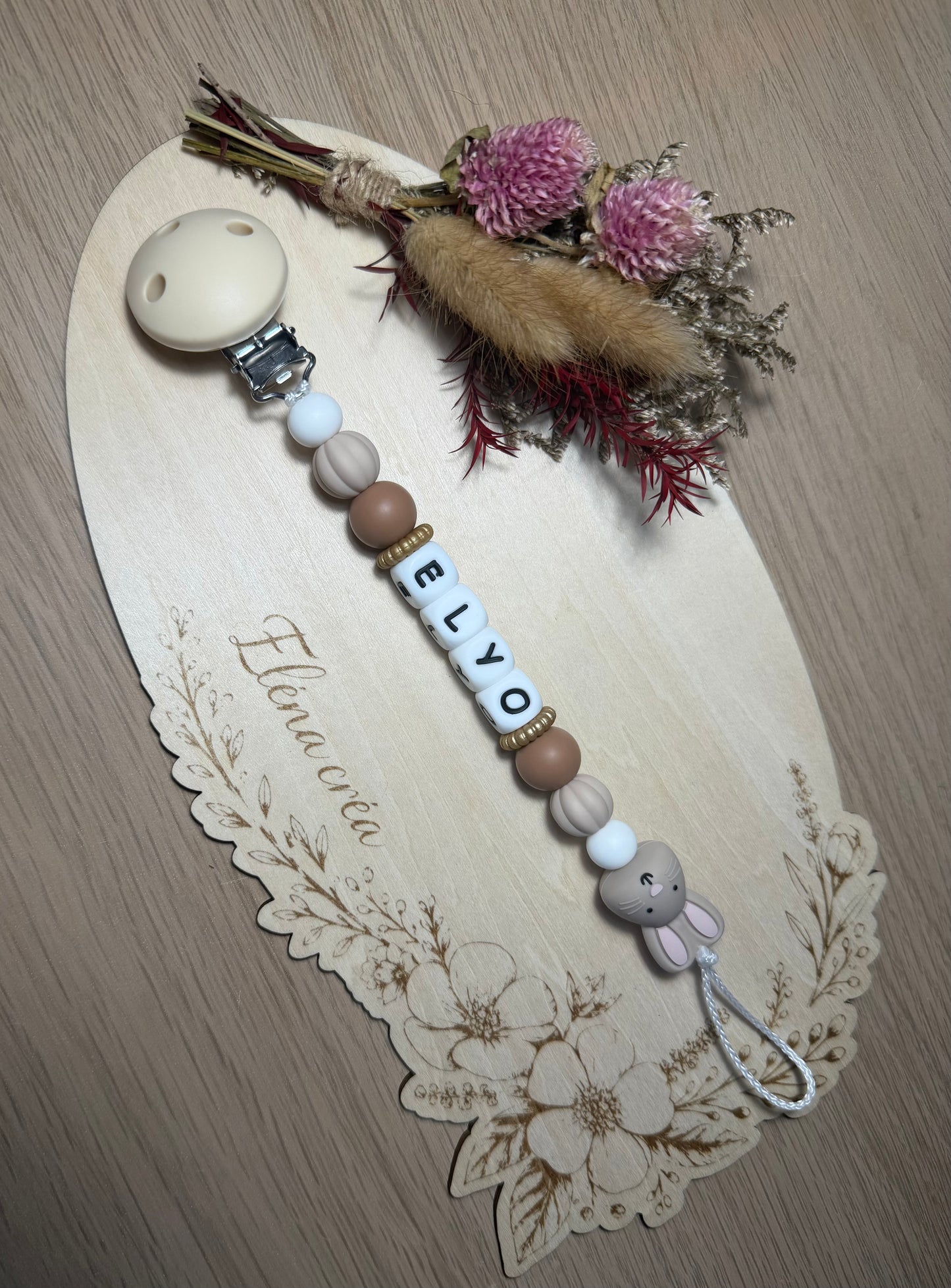 Attache tétine lapin