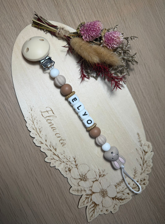 Attache tétine lapin