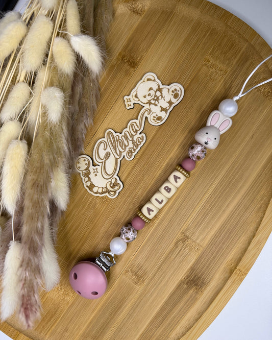 Attache tétine lapin